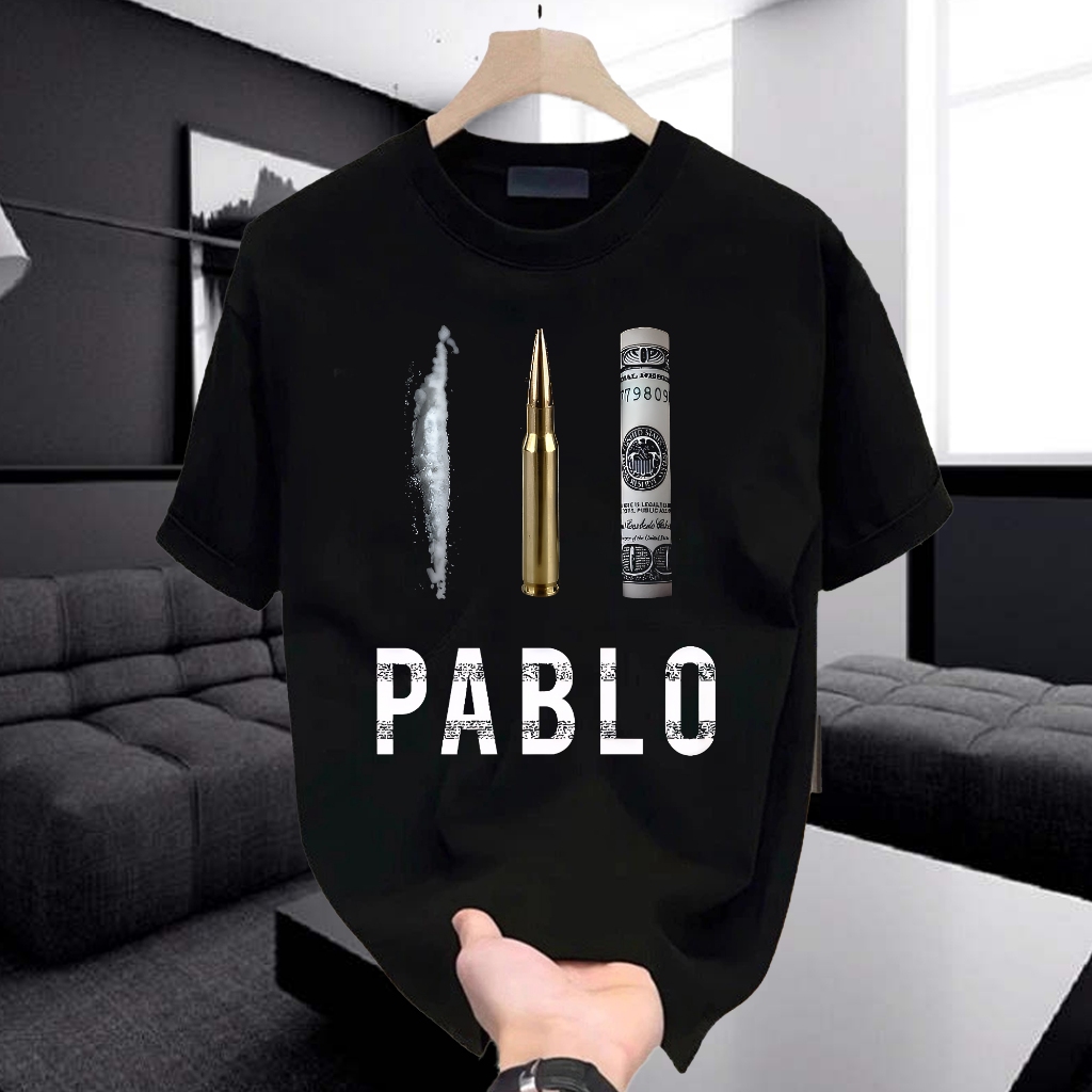 PABLO ESCOBAR VIRAL MONEY DEALTER BILLIONARE เสื้อยืด 24S 200 GSM Unisex เสื้อแขนสั้น Pablo Escobar 
