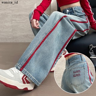 [ wanita_id ] Celana Jeans Panjang Wanita Celana Straight Panjang Wanita Celana Korean Style Celana Highwasit Jumbo Cewek OOTD