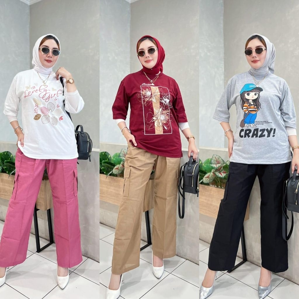 ONE SET WOMEN / SET WOMEN / TSHIRT SET CARGO