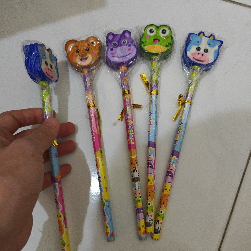 ดินสอ BIG 2B และยางลบดินสอสัตว์ขนาดใหญ่น่ารัก PS-888