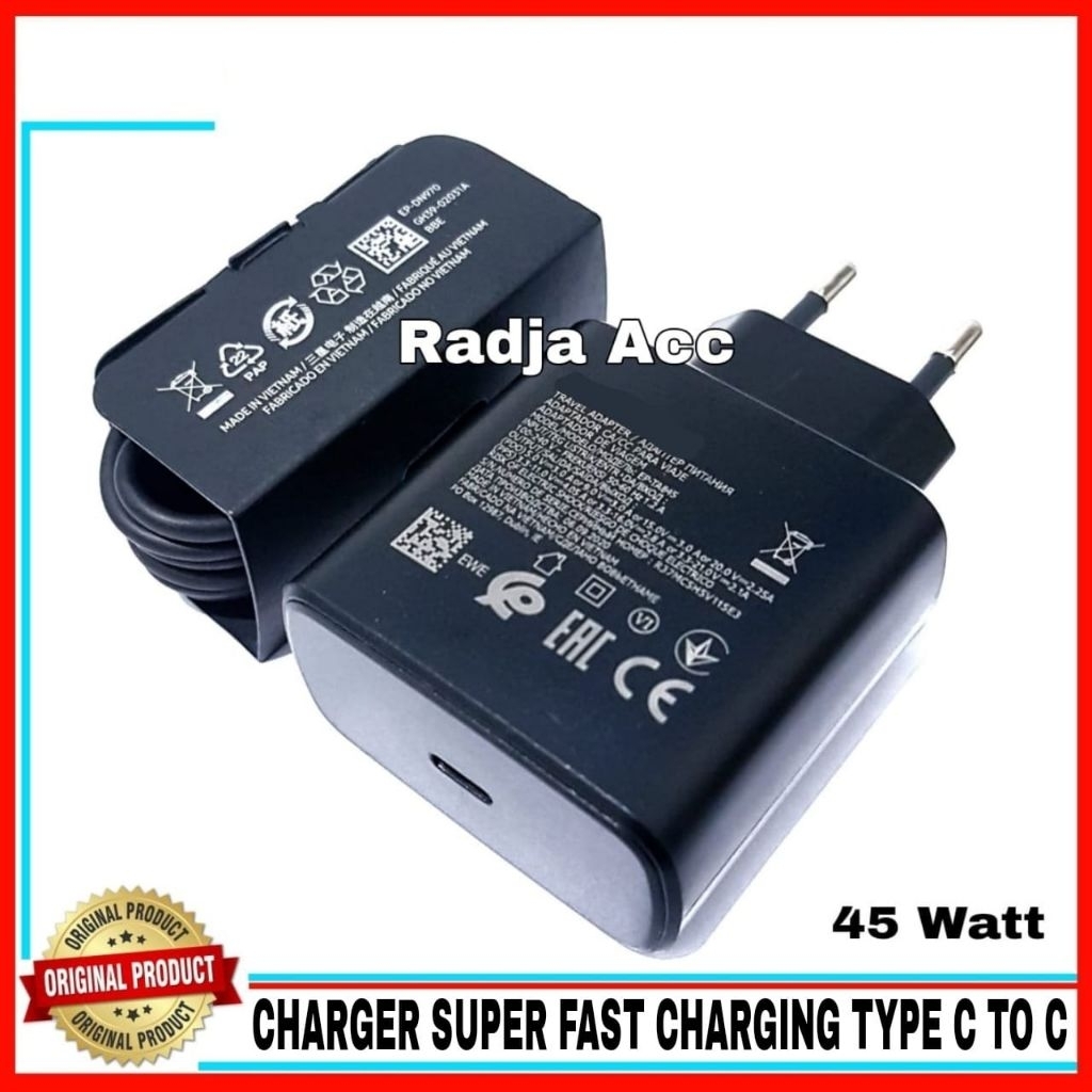 ที่ชาร์จสําหรับ SAMSUNG GALAXY Z FOLD 7 Z FLIP 7 ต้นฉบับ SUPER FAST CHARGING TYPE C TO C 45 วัตต์