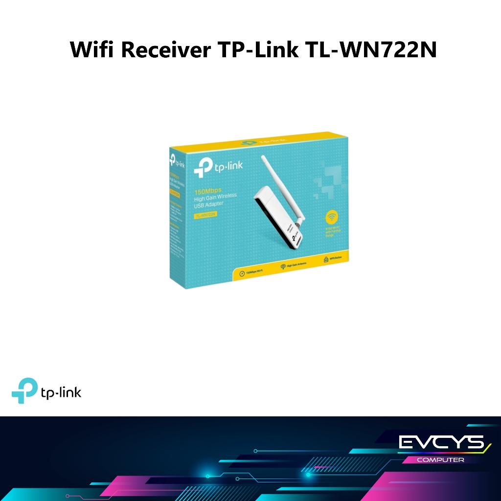 อะแดปเตอร์ USB ไร้สาย TP-Link TL-WN722N 150 Mbps Wifi USB PC / USB Wifi PC