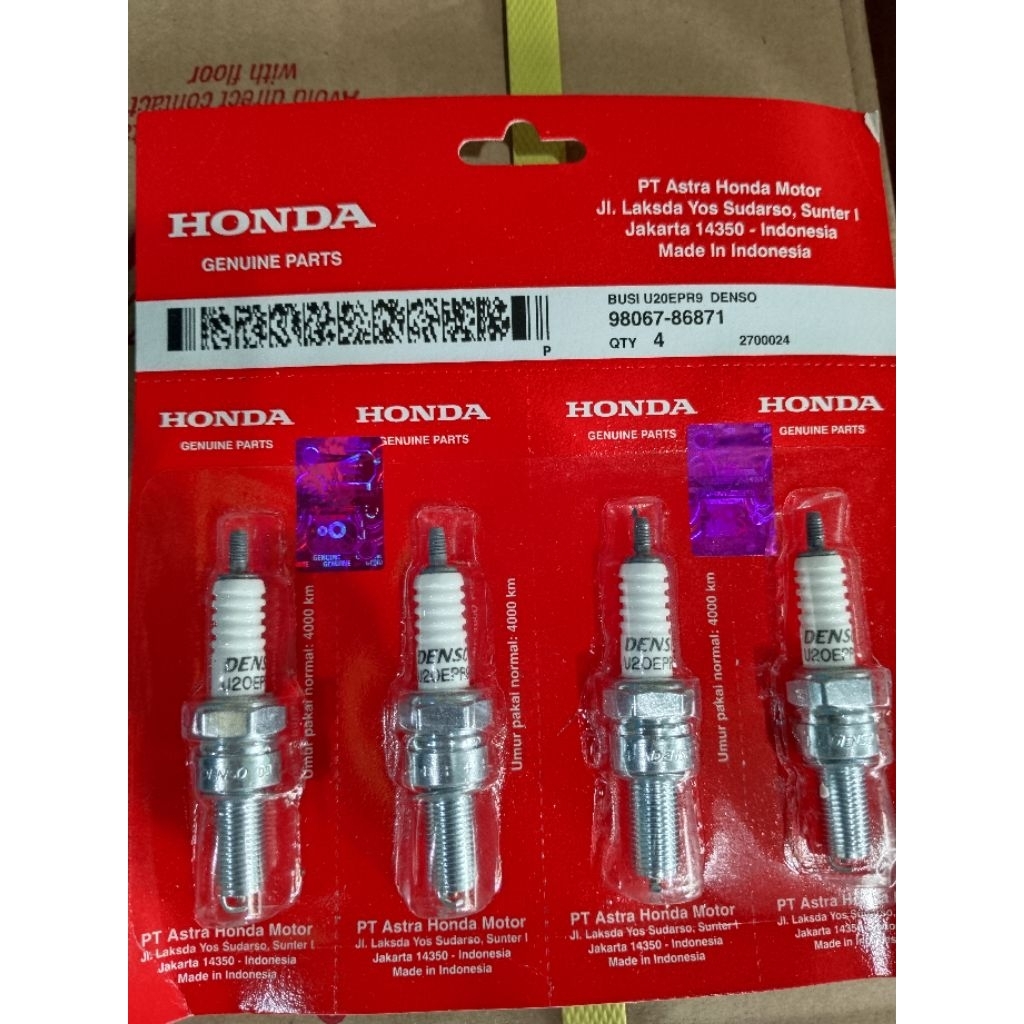 หัวเทียน Denso u20 kharisma beat vario supra 125 จํานวน 4 ชิ้น