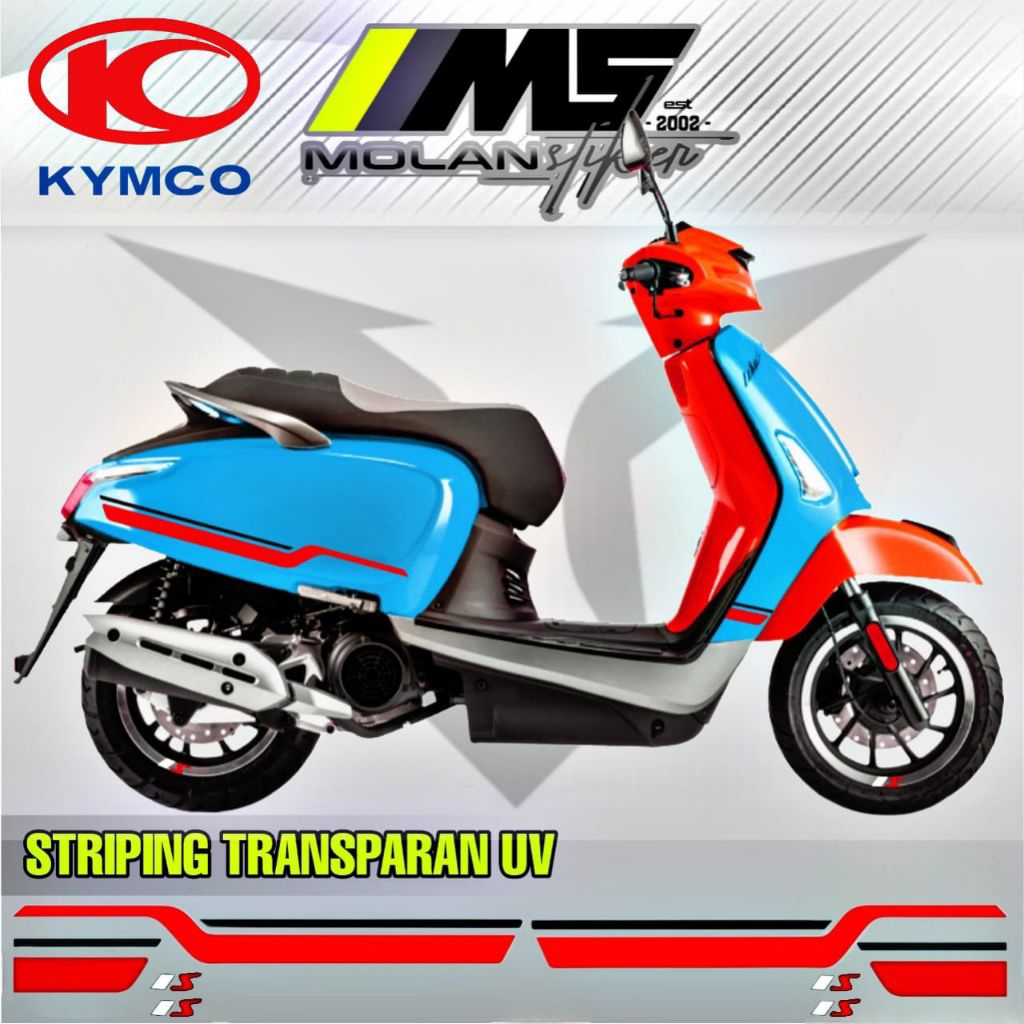 MERAH Decal สติกเกอร์ Striping โปร่งใส Variations Uv Kymco เช่น 125 กีฬา Kymco ชอบ 150i Abs Kymco ชอ
