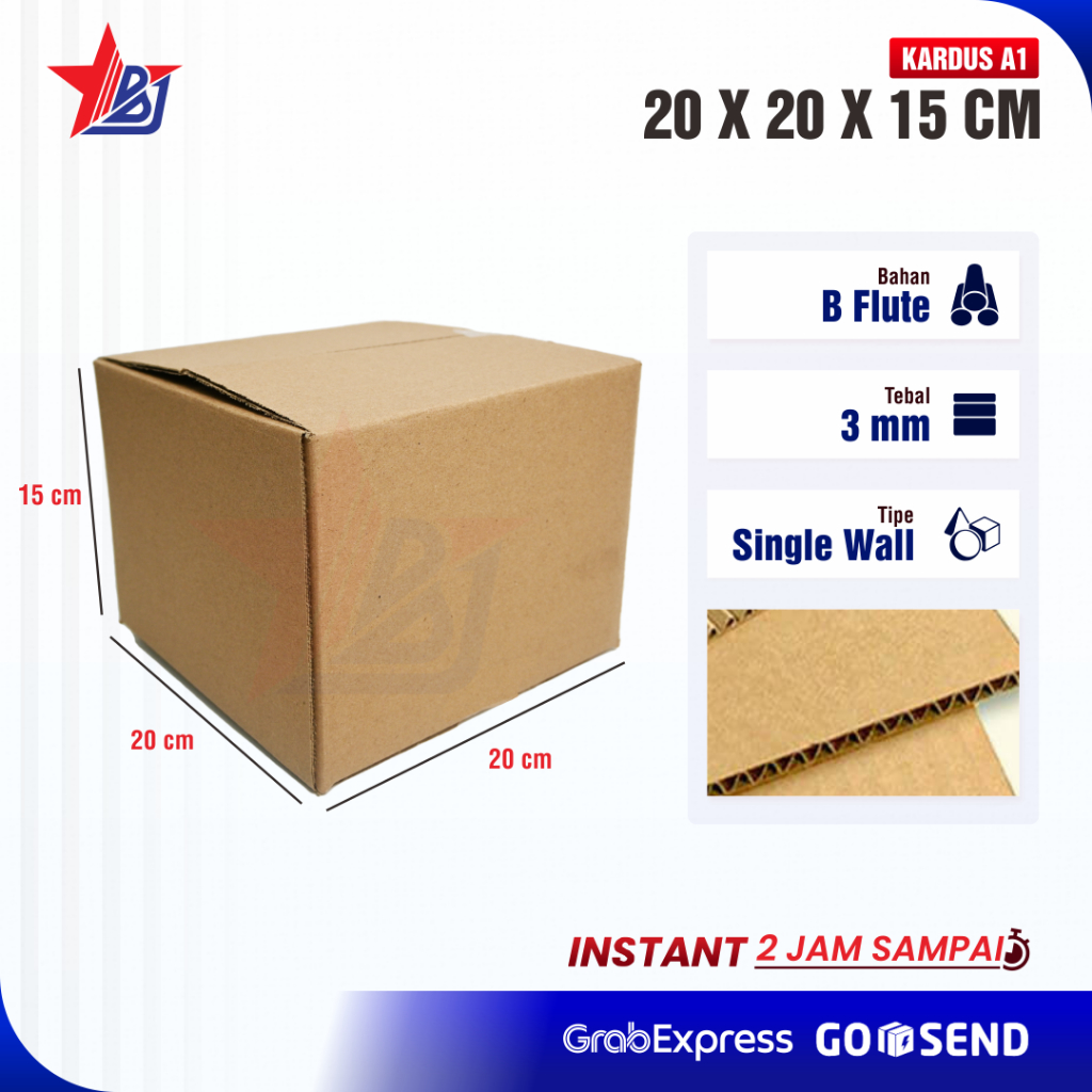 CARDBOARD PACKING 20x20x15 cm / CARDBOARD CORUCATED B-FLUTE / PACKING ONLINE