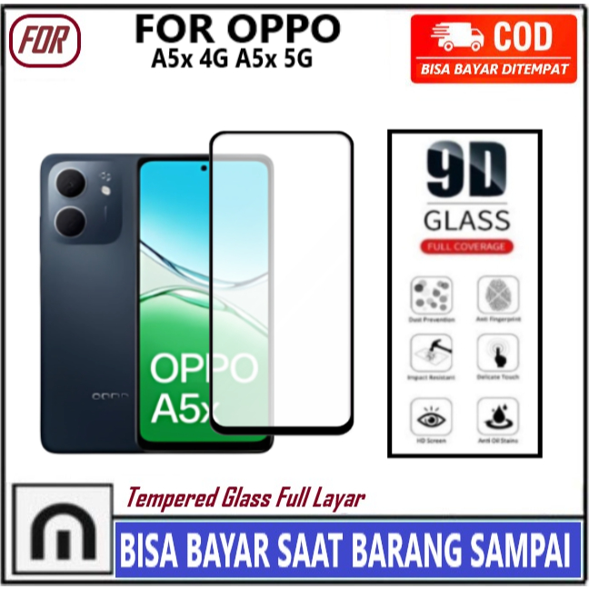LAYARกระจกนิรภัยOppo A5x 4G A5x 5Gคลุมทั้งหมดAnti-Scratch Glassแบบเต็มหน้าจอป้องกันหน้าจอHpป้องกันหน