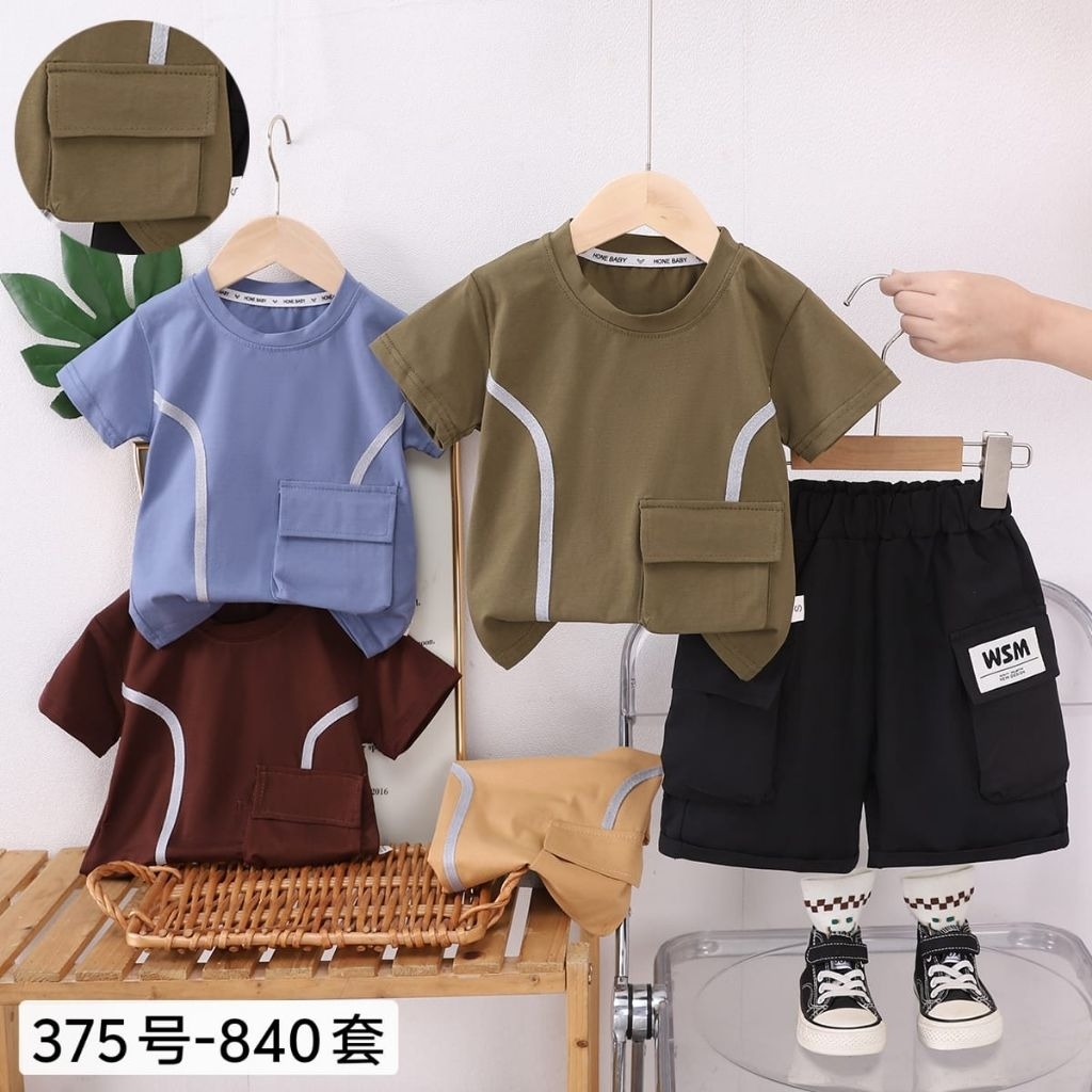 KATUN HONE BABY COTTON เสื้อยืดกางเกงชุดสําหรับ BOYS 0-4 ปี