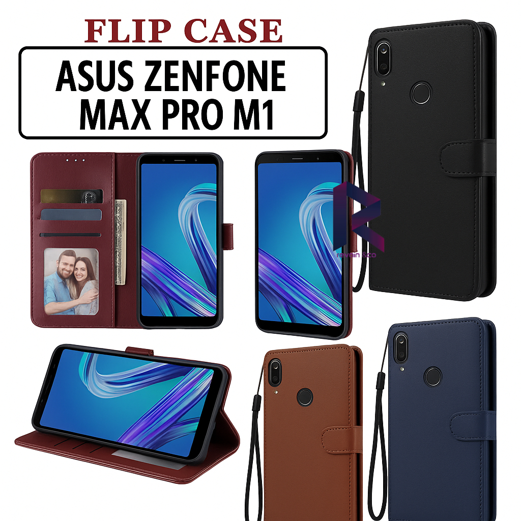 ASUS ZENFONE MAX PRO M1 Flip Case HP Premium LEATHER Elegant Folding WALLET Model + Card Slot & Magn