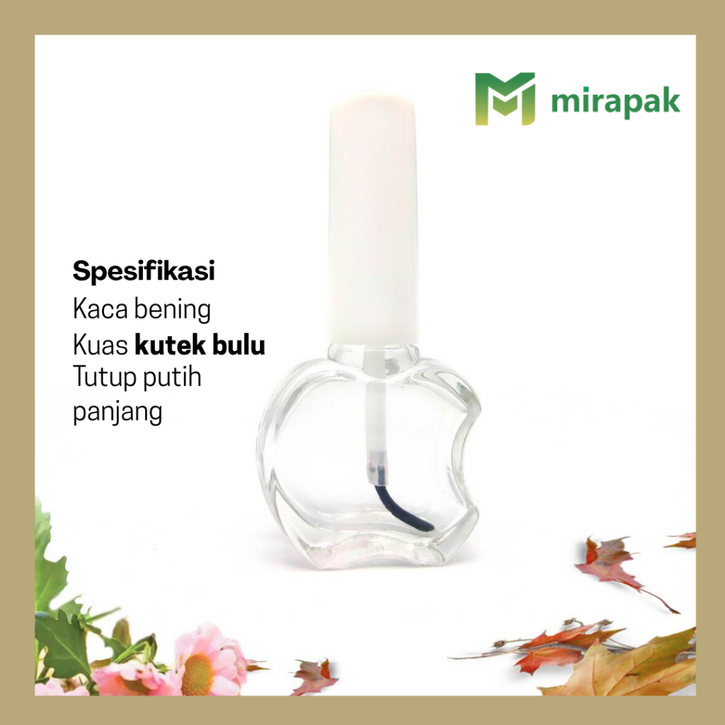 10ML CLEAR APPLE NAIL POLISH BOTTLE WITH HIGH WHITE CAP / NAIL POLISH BOTTLE / HENNA BOTTLE FOR BOYF