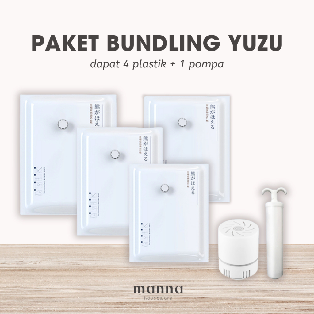 BUNDLE PACKAGE (5in1) Yuzu Vacuum Compression Plastic Travel Towel Coat Waterproof