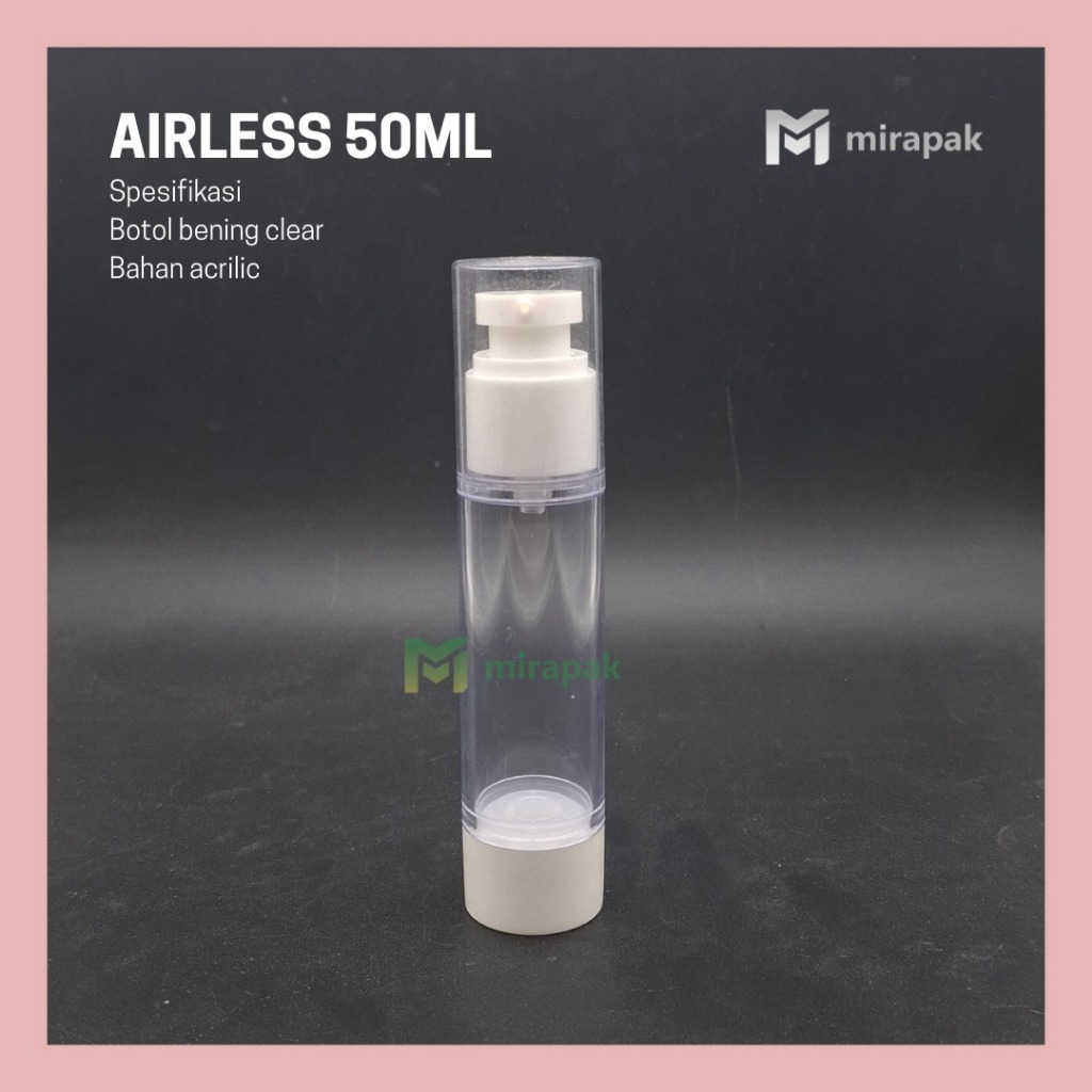 50ML AIRLESS PUMP BOTTLE / 50ML SERUM BOTTLE AIRLES PUMP LOTION TRANSPARENT WHITE - SK50