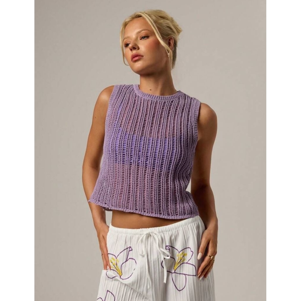 Lavender Breeze Knit Top ( AE 17 )