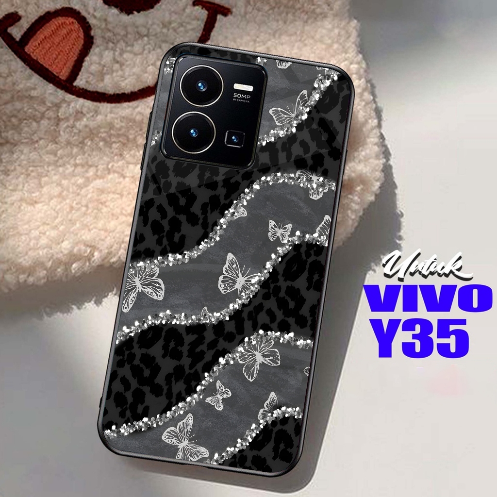 Softcase Glass Shiny Motif [CROME] VIVO Y35 เคสมือถือใหม่ล่าสุด - ตัวป้องกันโทรศัพท์มือถือ - อุปกรณ์