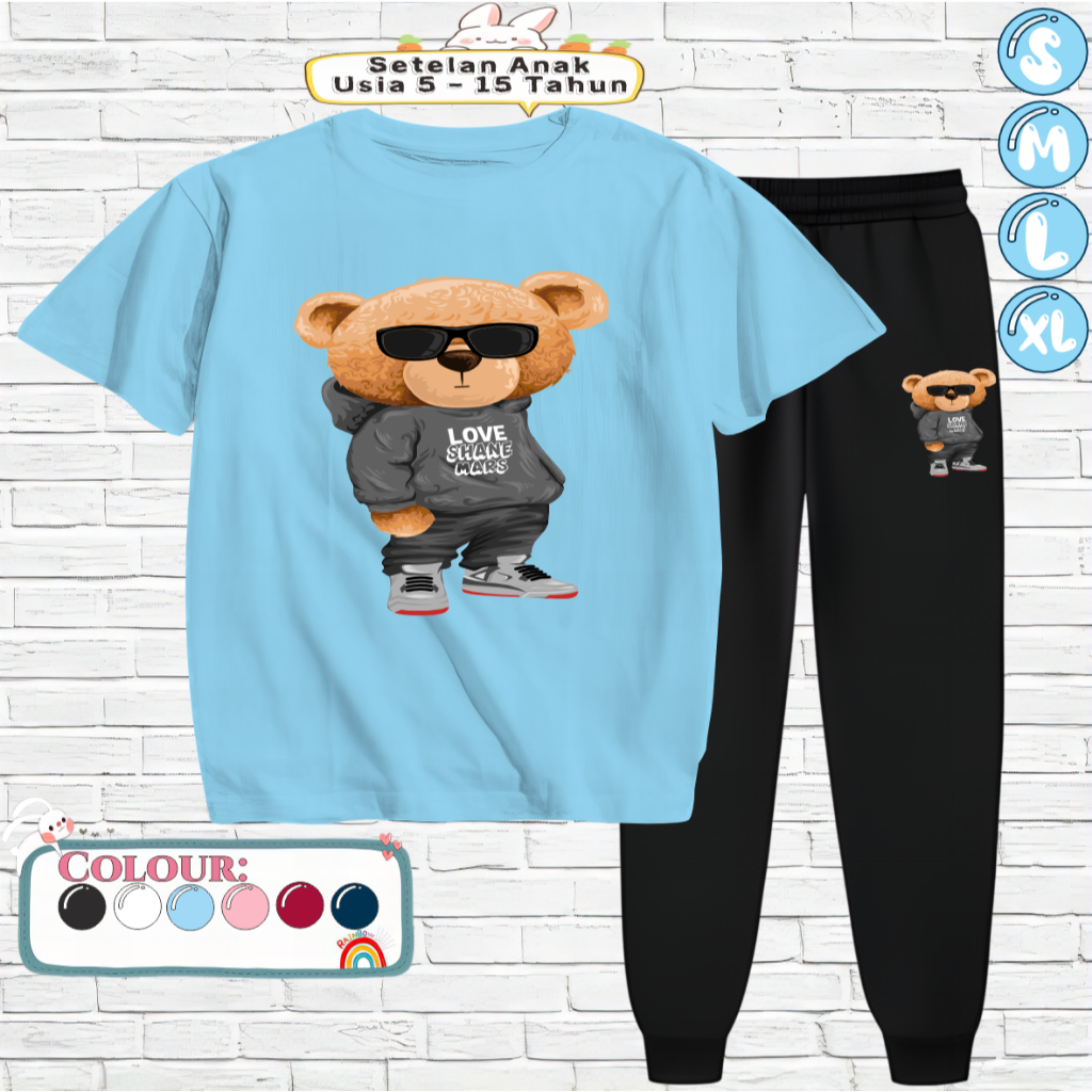 ชุดเสื้อยืดและกางเกงสําหรับเด็ก | เสื้อผ้า ไม่จํากัดเพศ อายุ 5-15 ปี | LOVE SANE Motif