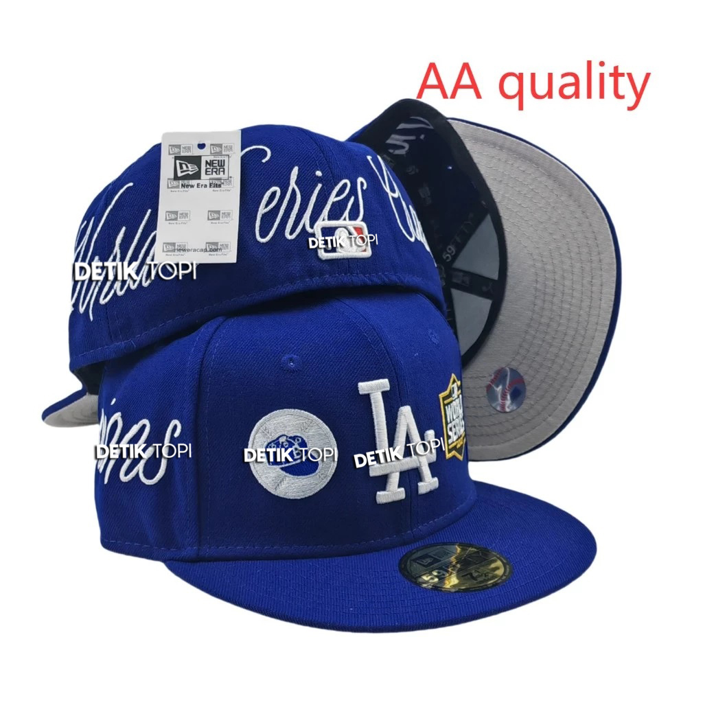 LA Los Angeles ประวัติศาสตร์ Latin Blue White เย็บปักถักร้อย Build Up Caps
