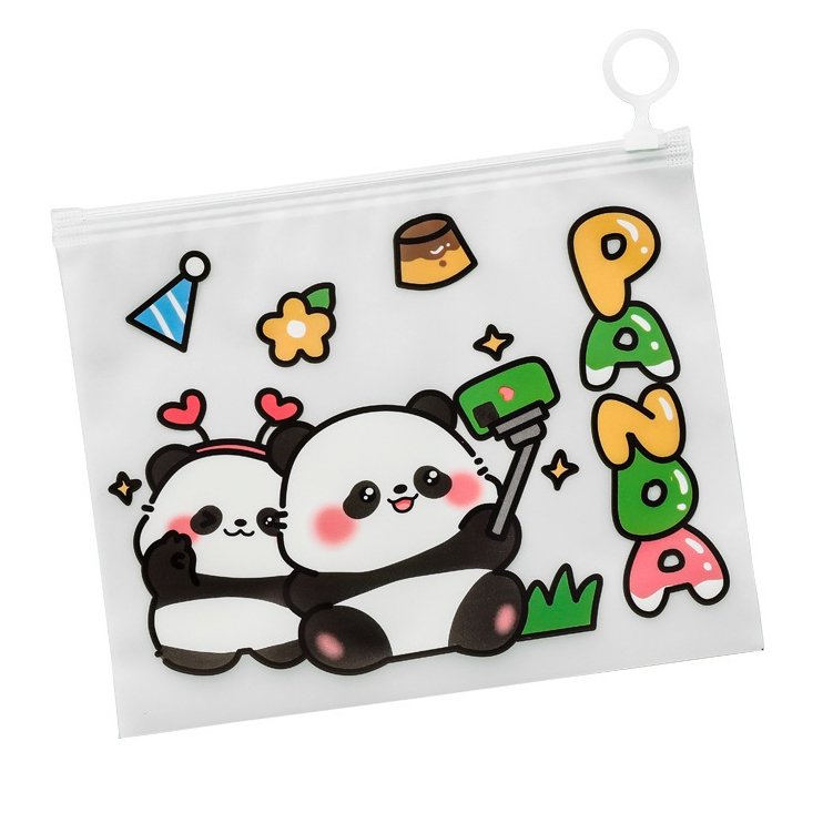 SK 460 - Zipper Pouch ภาพแพนด้าน่ารัก ถุงซิป ถุงเก็บของอเนกประสงค์