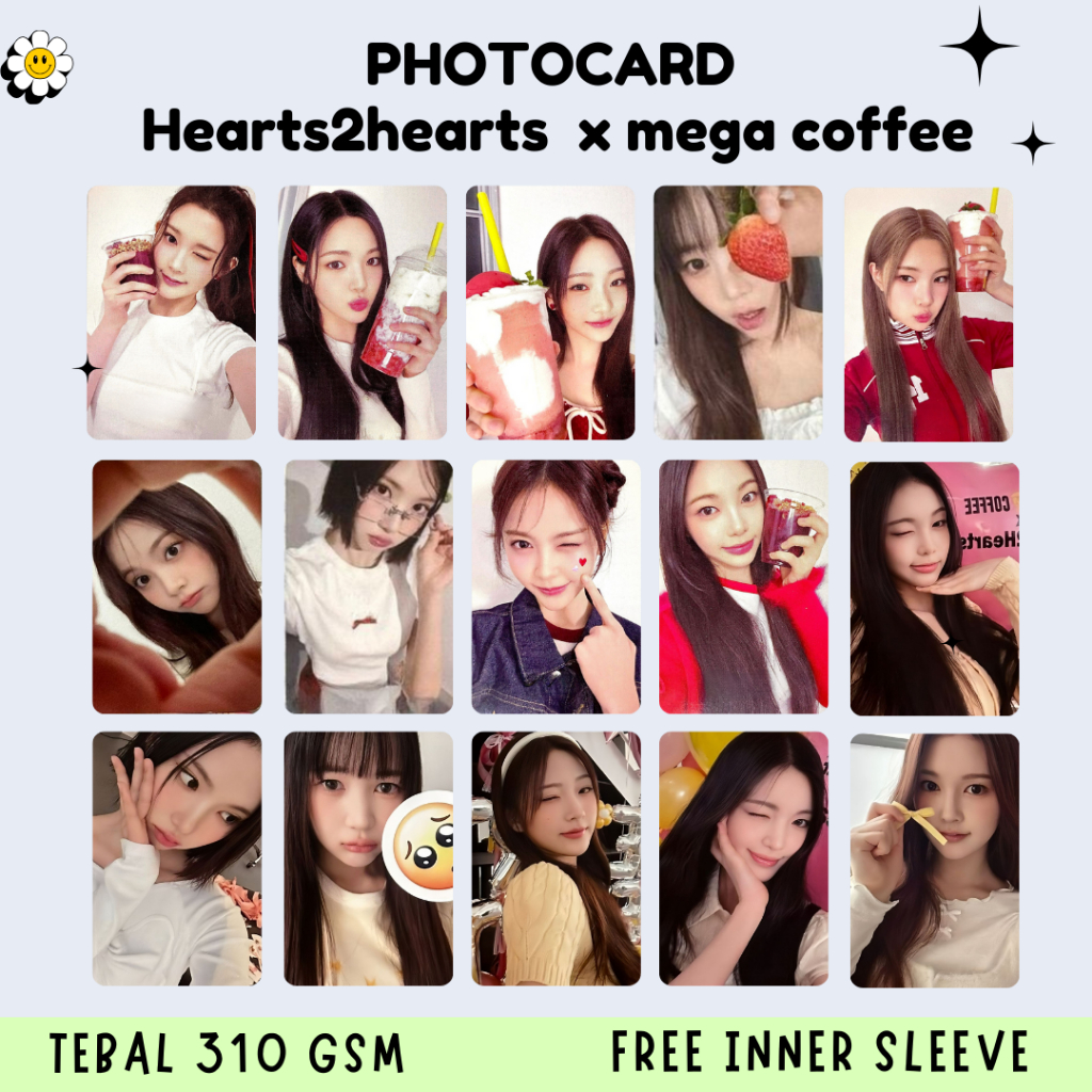 Photocard Hearts2Hearts Mega Coffee H2H unofficial Merch