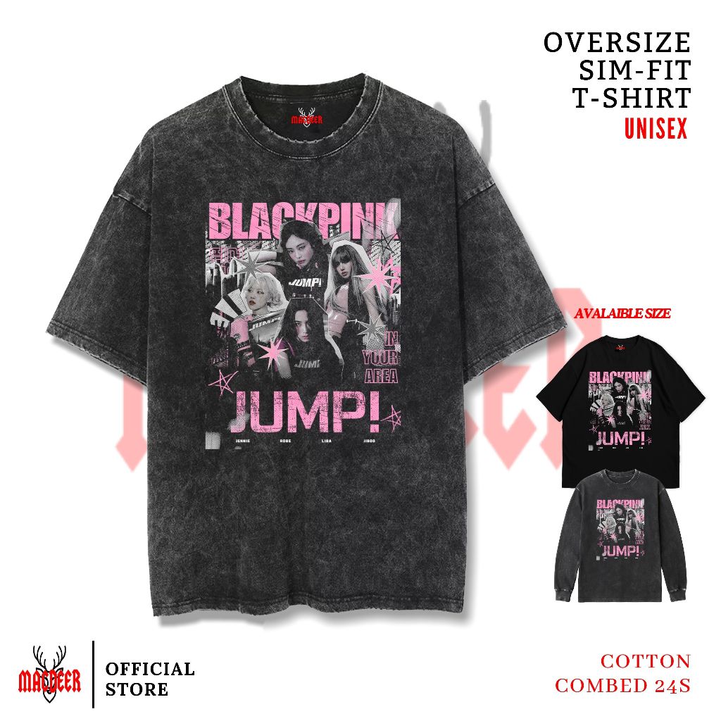 MACDEER BLACKPINK DEADLINE Oversize slimfit ล้างเสื้อยืดแขนยาวสีดํา BLACKPINK-37