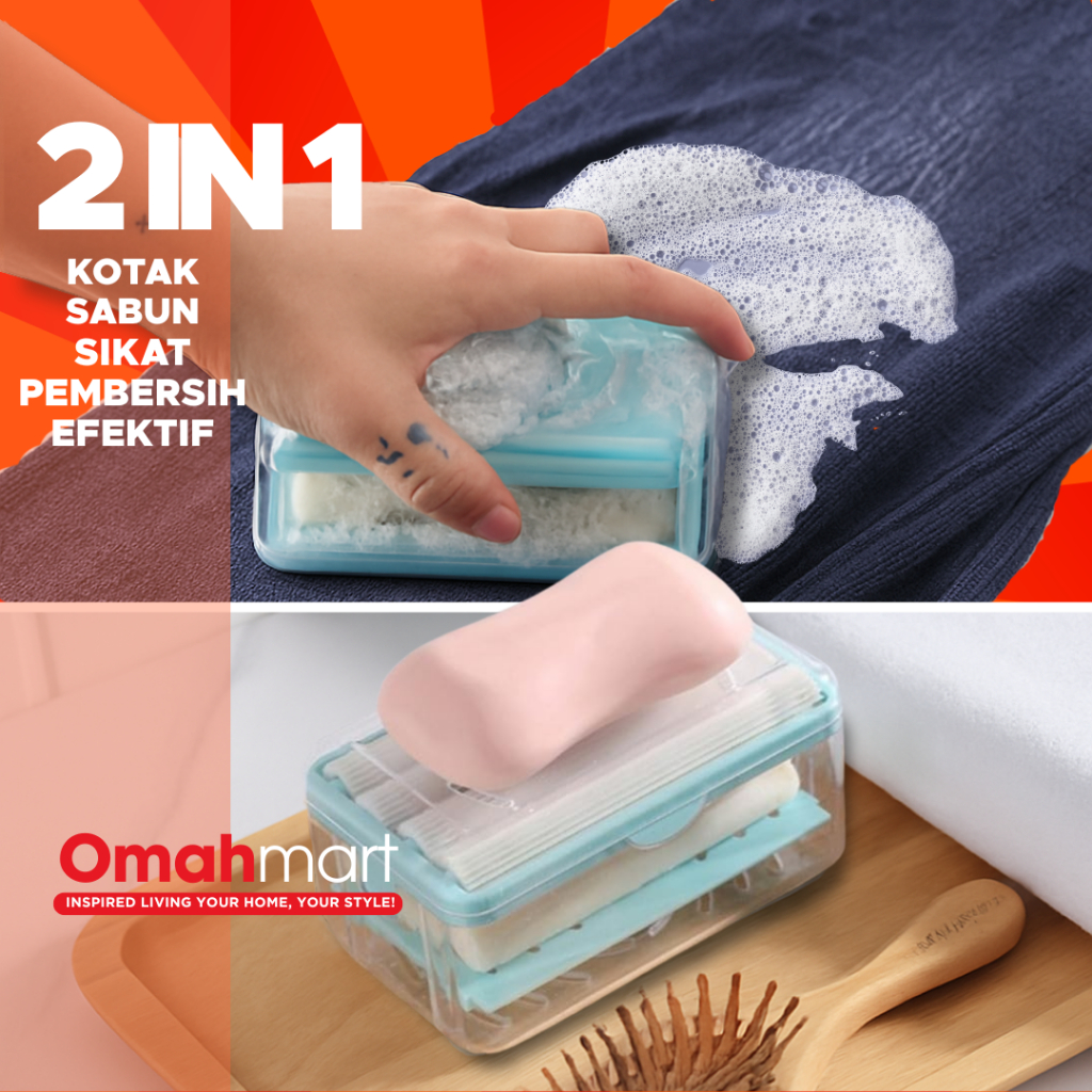 Soft Laundry Brush Soap Roll 2in1 Soap Holder Bar