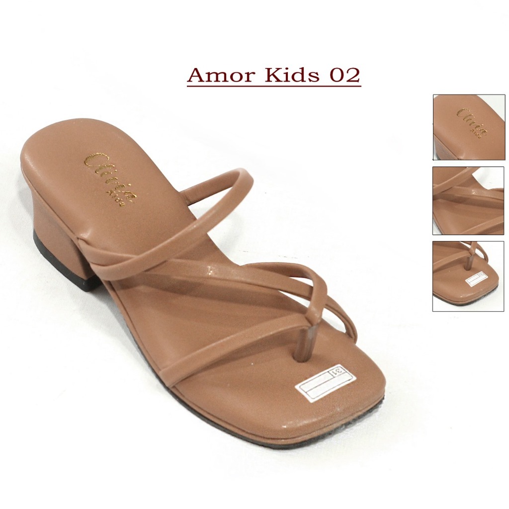BrownBells Amor kids รองเท้าแตะเด็กผู้หญิง ส้น 3 ซม. - AMOR KIDS 02
