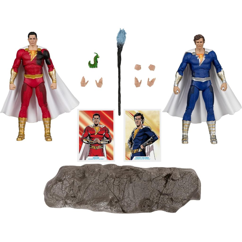 MCFARLANE ของเล่น DC MULTIVERSE SHAZAM & FREDDY FREEMAN ACTIONFIGUREN, 17.8 CM, GOLD LABEL MANCELLEN
