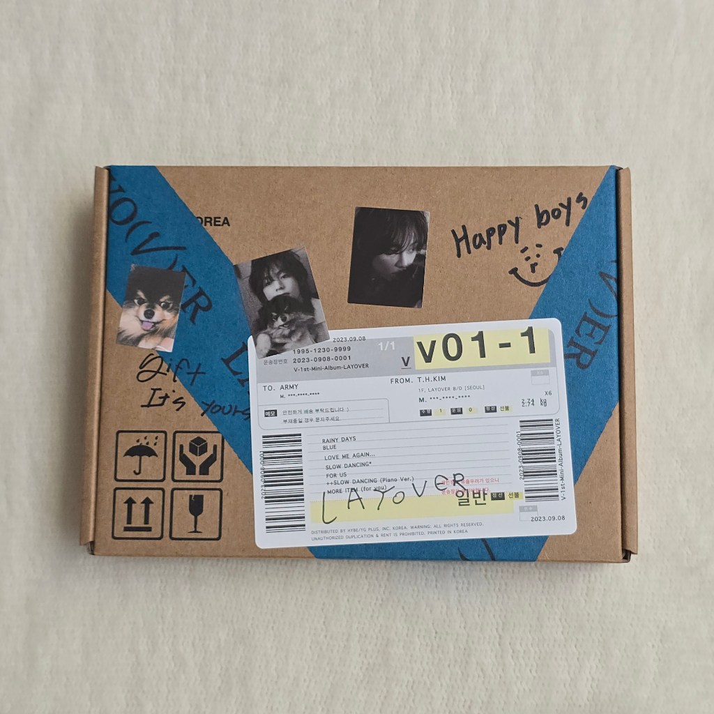 BTS Album Only Taehyung V Layover Blue ไม่ปิดผนึกสีน้ําเงิน