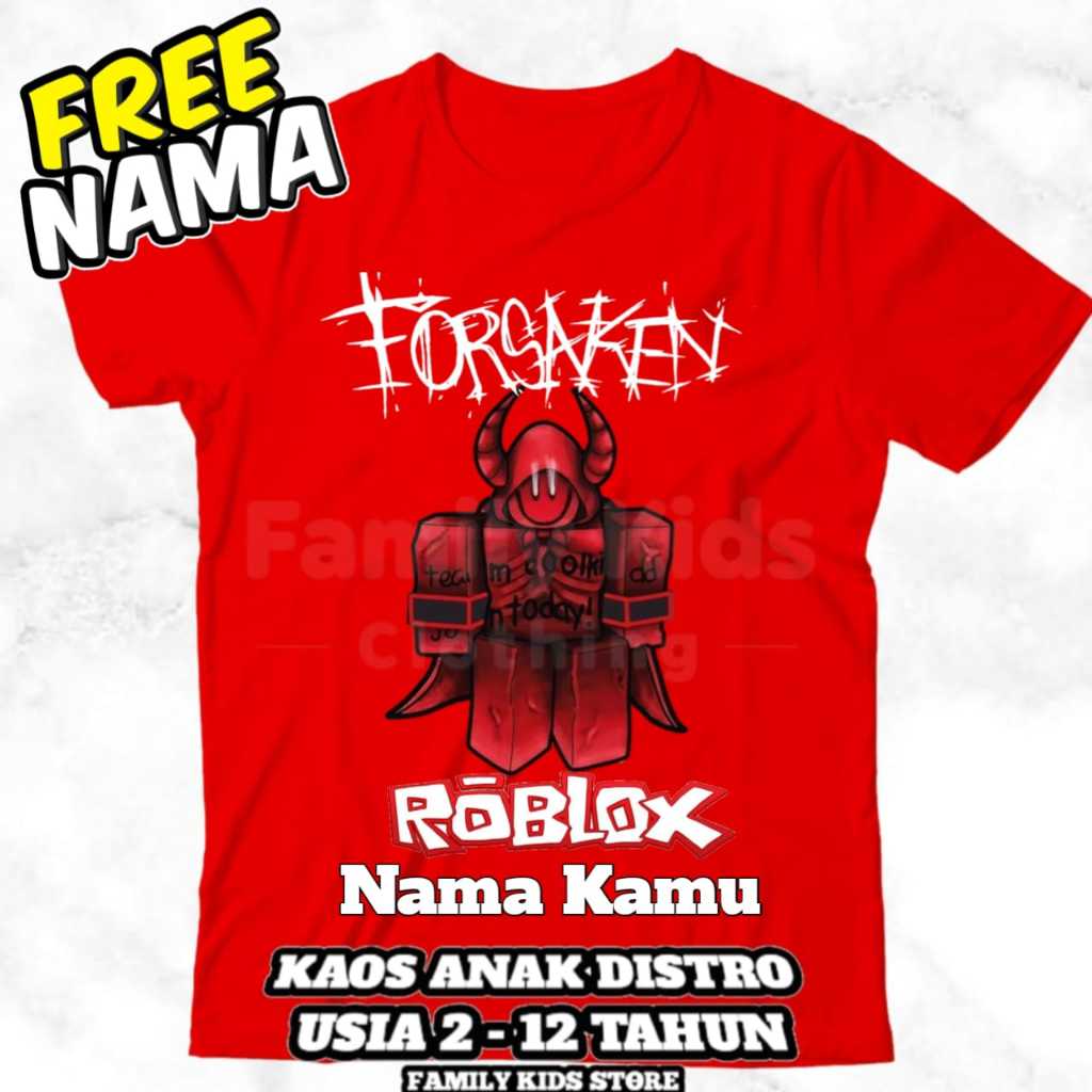 (ฟรีชื่อ) เสื้อยืด BOYS GIRLS FORSAKEN COOLKIDD MILESTONE ROBLOX CHILDRENS TSHIRT