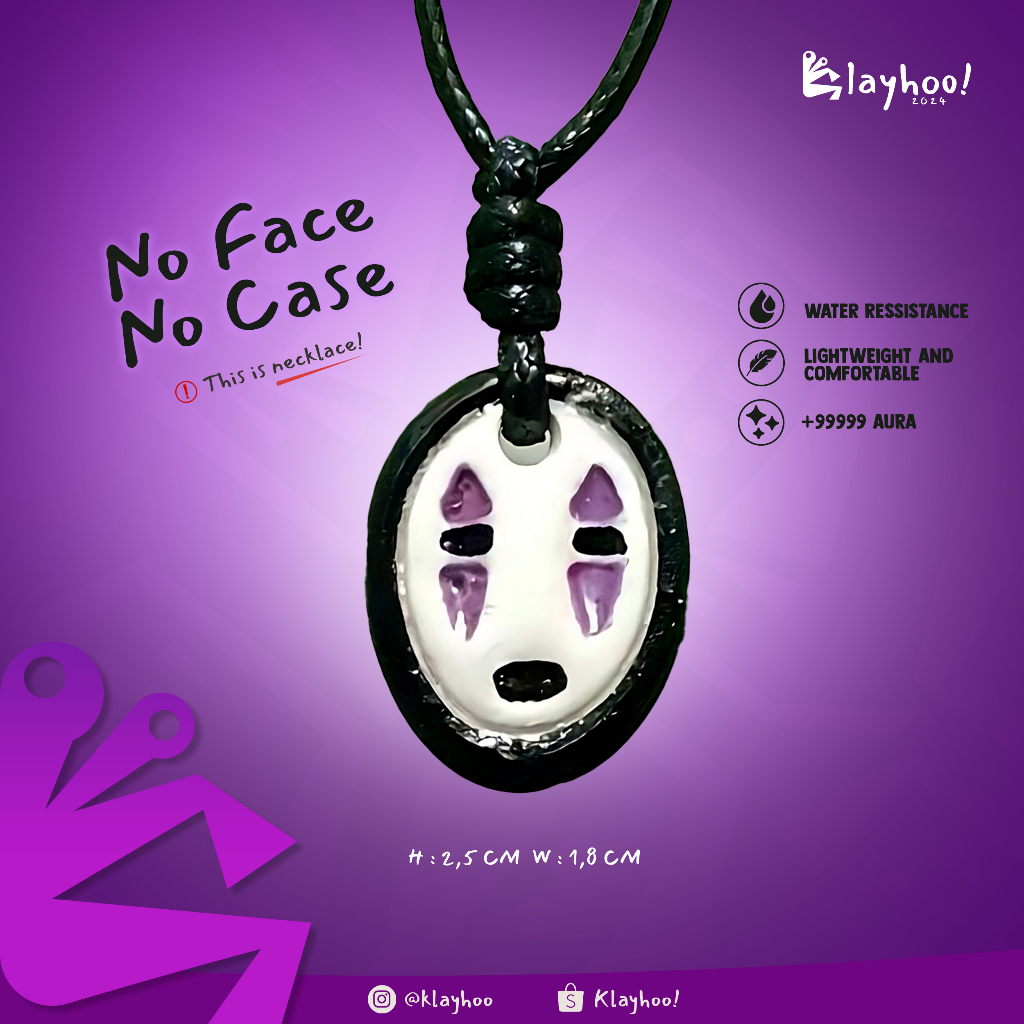 โคเลย์ฮู! | No Face No Case | สร้อยคอดินปั้นแฮนด์เมด | สร้อยคอ | พวงกุญแจ | พวงกุญแจ | Ghibli อะนิเม