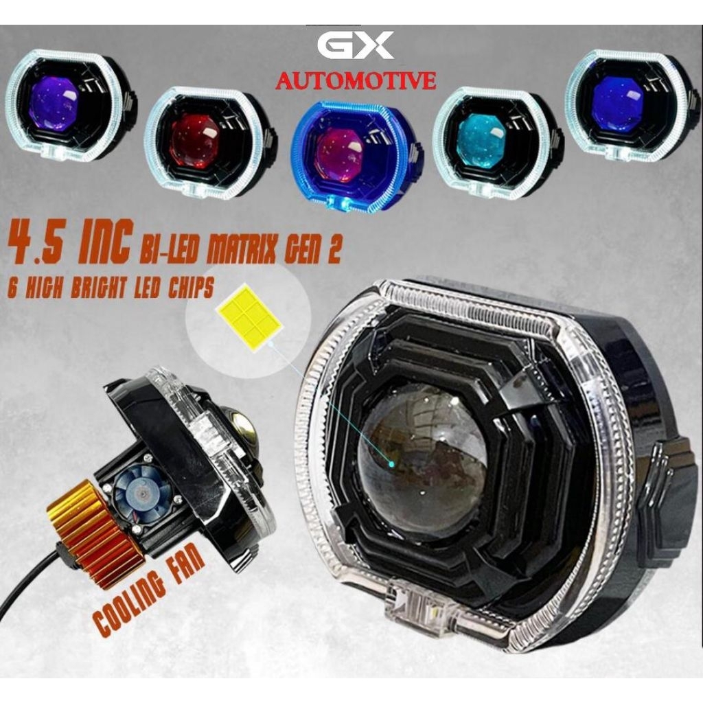 โปรเจคเตอร์ Biild Matrix X1 4.5 INCH Body Black Plus พัดลมระบายความร้อน Shroud + Devil High Low Flat