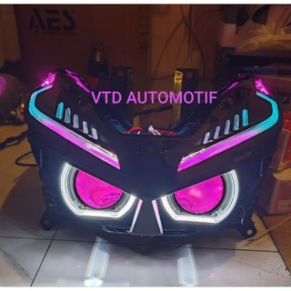 Lampu Depan Headlamp Honda Vario 125/150 2022 - 2024 Keyless + Projector Biled Turbo Se AES Motor Honda Vario New 150 Esp Paket Saklar PNP