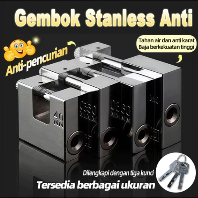 กุญแจสแตนเลส 100 มม. กุญแจ Panzer หนัก Anti-Theft Anti-Cut Panzer กุญแจ