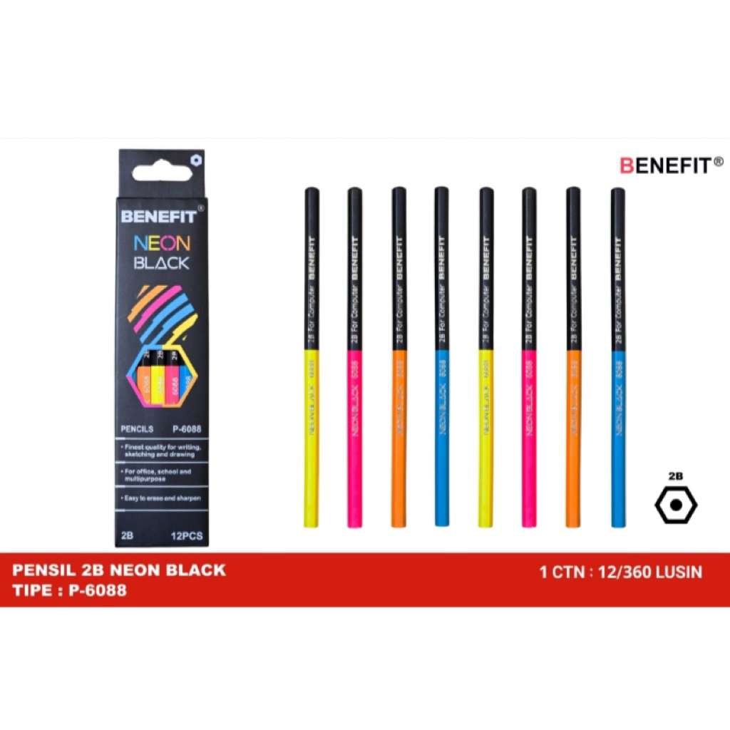 Benefit ดินสอ 2B สีดํานีออน / ดินสอ 2B / ดินสอ / ดินสอ