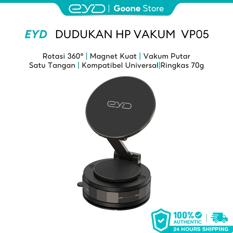 EYD VP05 360° ถ้วยดูดสูญญากาศแม่เหล็กแบบพับได้องศาโทรศัพท์มือถือนําทางที่วางโทรศัพท์ในรถยนต์