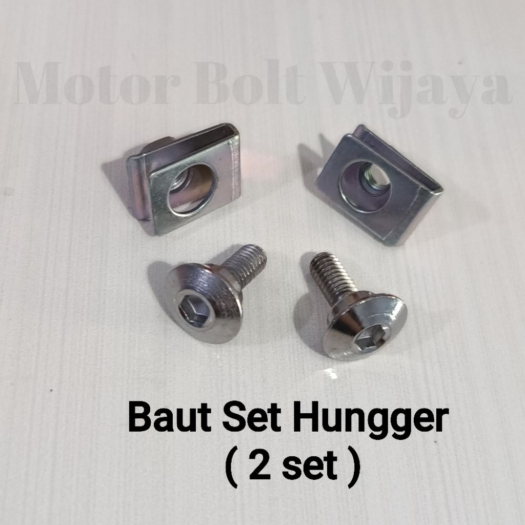 Hungger Bolt Set Hungger Fender Clip Bolt Body L Chrome Vario Beat Scoppy (2 ชุด)