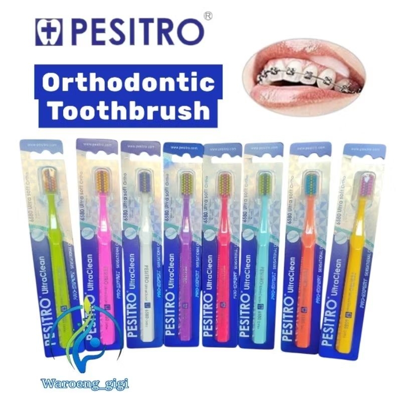 PESITRO ORTHO แปรงสีฟัน Ortho Braces จัดฟัน PESITRO 6580 Ultrasoft ORTHO PESITRO