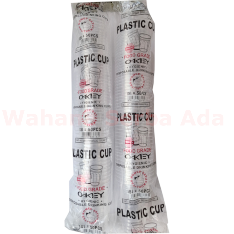 PP Plastic Cup Aqua Coffee Cup 220 ml ยี่ห้อ OKEY บรรจุ 50 ชิ้น