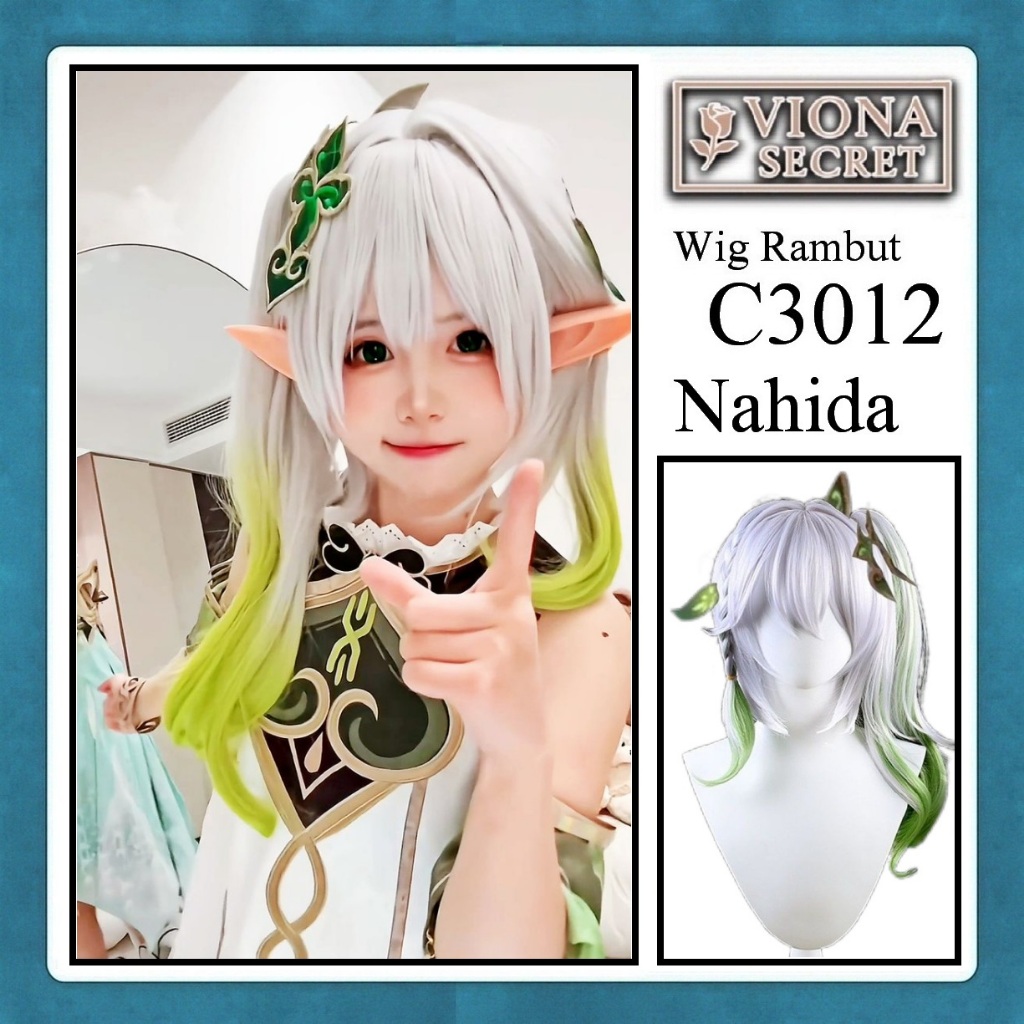 Viona Wig วิกผมผู้หญิงอะนิเมะคอสเพลย์เครื่องแต่งกาย / Genshin Impact - Nahida - C3012