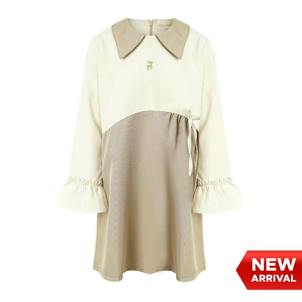 Cressida Dress Kids Girl สีน้ําตาลอ่อน - 1DB002F