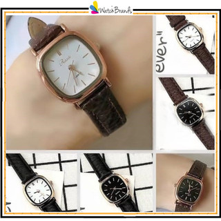 WBS Jam Tangan Wanita Pria Couple Polos Casual Dial Segi Fashion Analog Quartz Simple Strap Kulit Pu Leather RM001