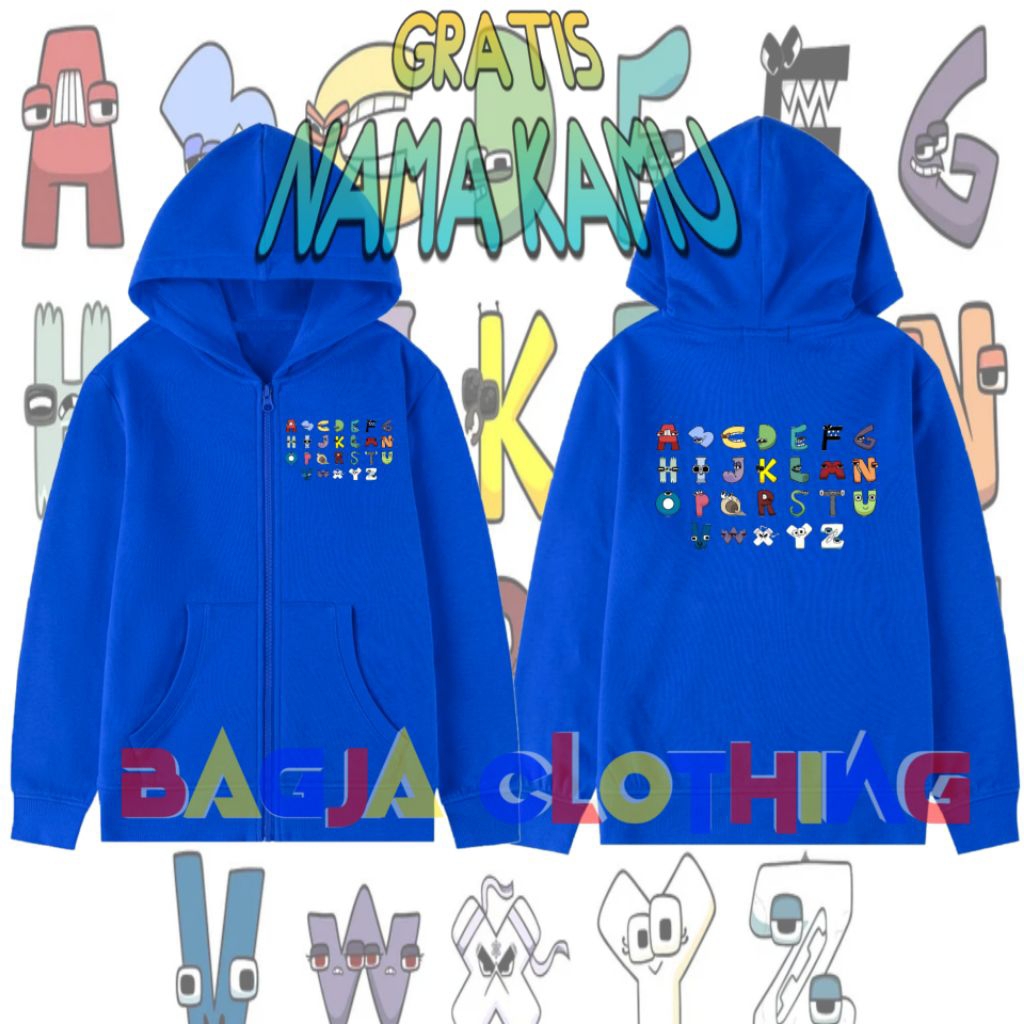 Alphabet Lore unisex Boys Girls zipper Hoodie
