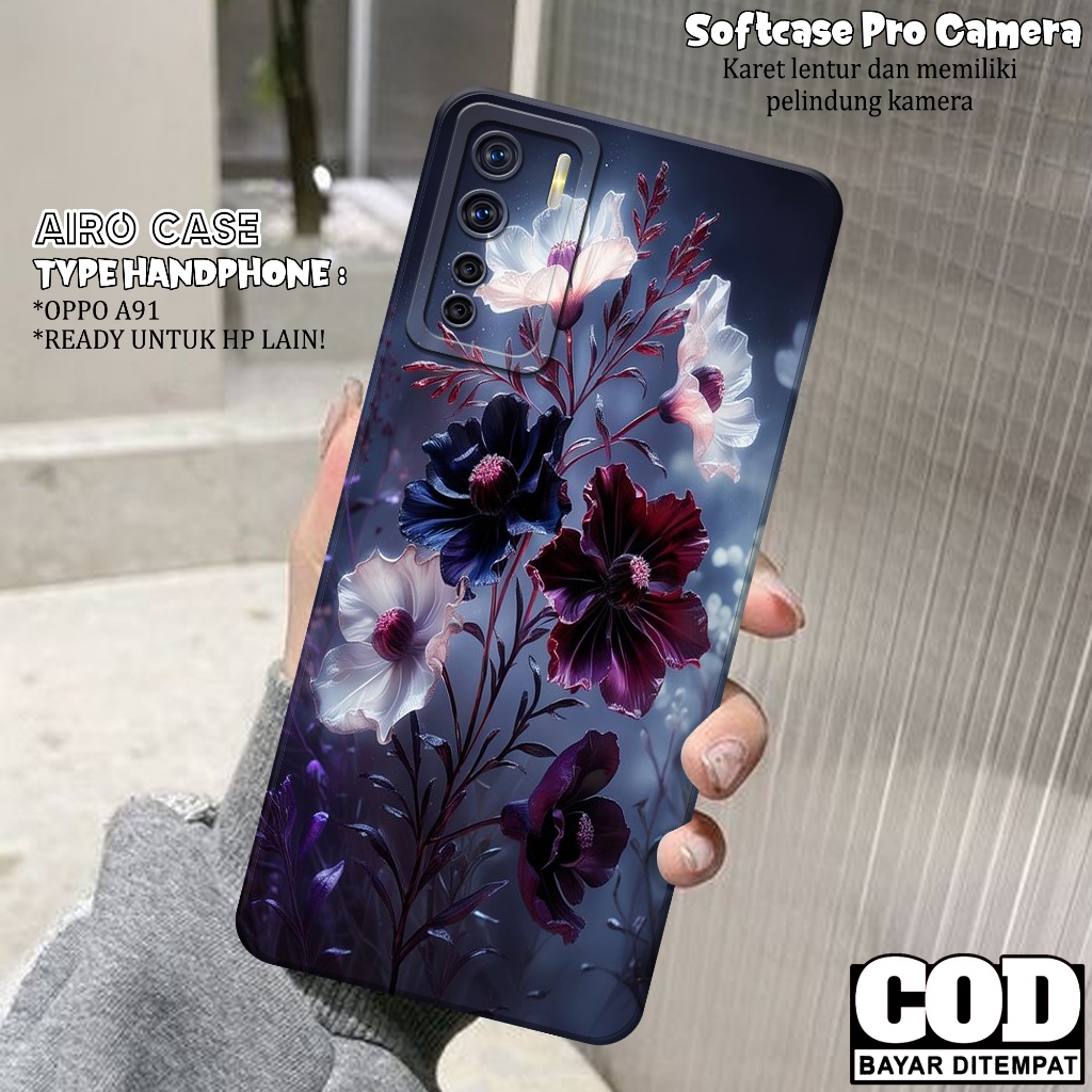 เคส OPPO A91 - OPPO A91 Softcase - เคสแฟชั่น FLOWER - เคส OPPO A91 - เคส Pro Camera Softcase - Tpu -