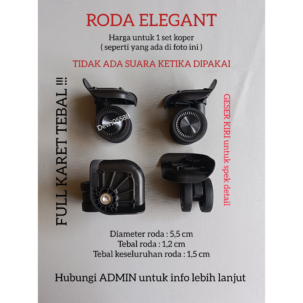 SUITCASE WHEELS, DOUBLE WHEELS, 360 ROTATION WHEELS, RUBBER WHEEL RINGS SUITCASE WHEELS 1 ชุดมี 4 ชิ