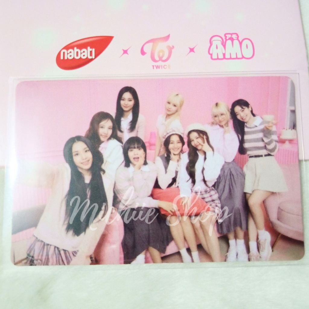 สมาชิกทั้งหมดสองครั้ง x Nabati Strawberry Photocard | ภาพนาบาติ x Twice x Amo OFC