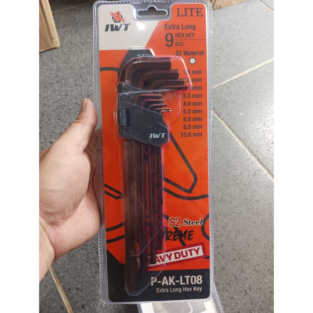 IWT Hex Key 9 ชิ้น IWT P-AK-LT08 ยาวพิเศษ / Hex Key 9 ชิ้น