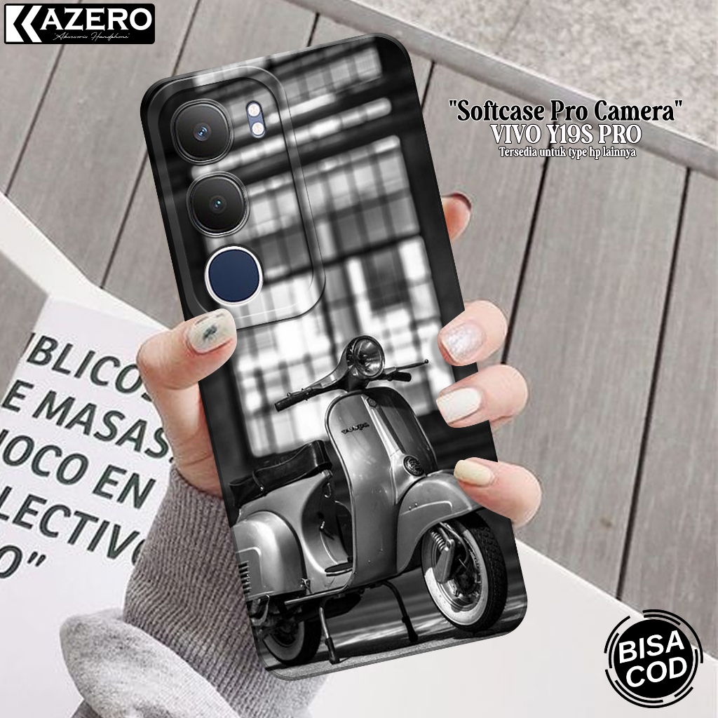 KAZERO - เคสโทรศัพท์ VIVO Y19S PRO - เคสแฟชั่น Vespa - กล้อง Pro - VIVO Y19S PRO Softcase - เคส VIVO
