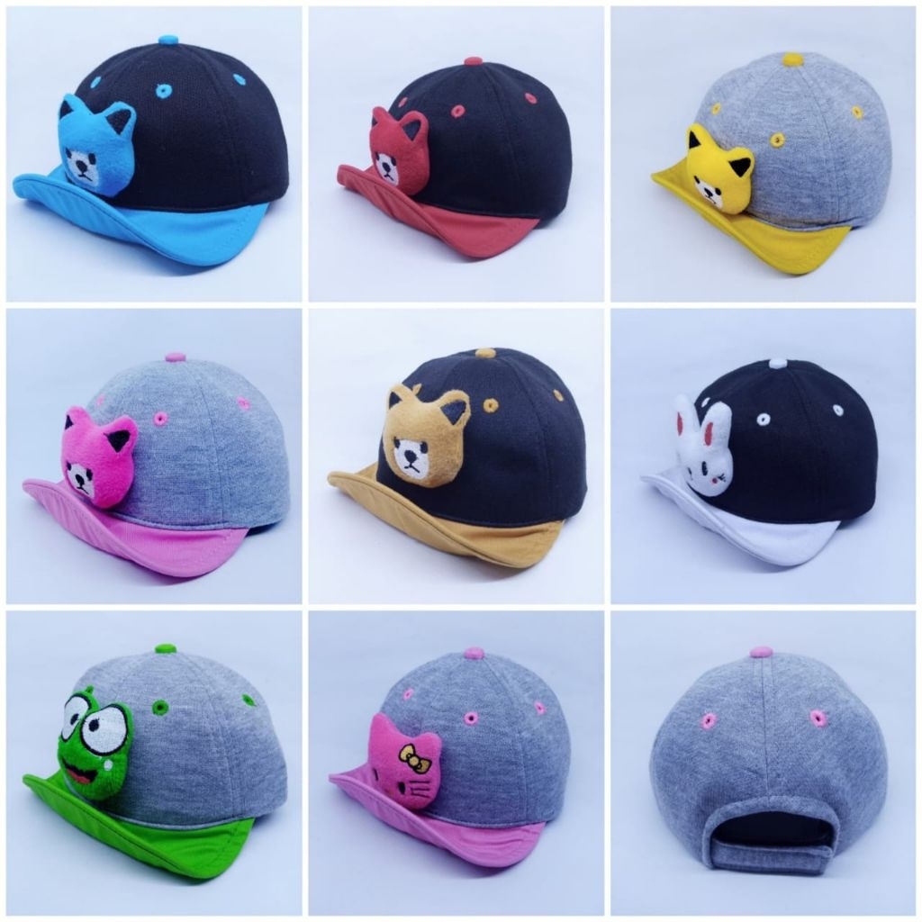 3D BEAR KIDS HAT ELASTIC PET