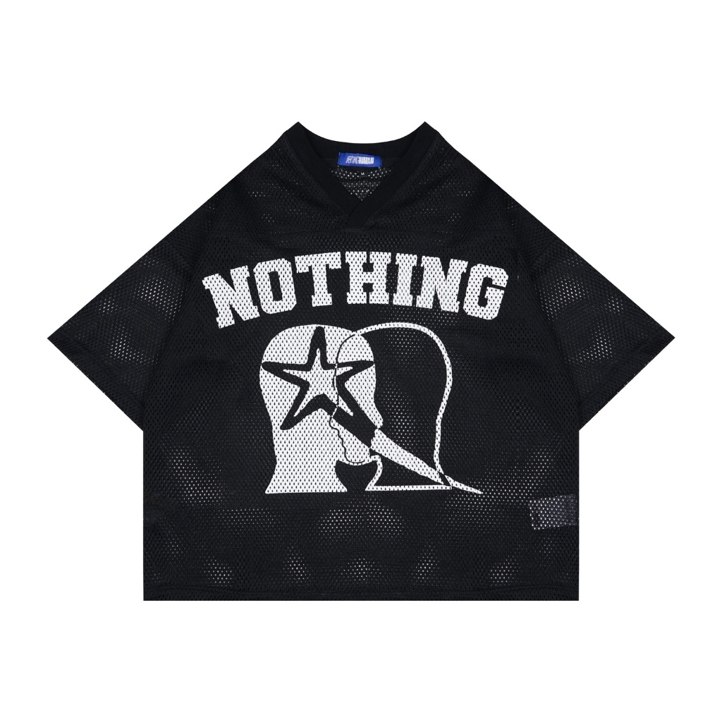 Nothing Human Boxy Mesh Jersey - Whisper