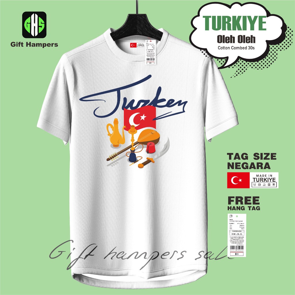 เสื้อยืดโดย TURKISH IZMIR พร้อมแท็กที่ ORIGIN OF 30S ผ้าฝ้าย MATRIAL PREMIUM SOUVENIR ของขวัญ