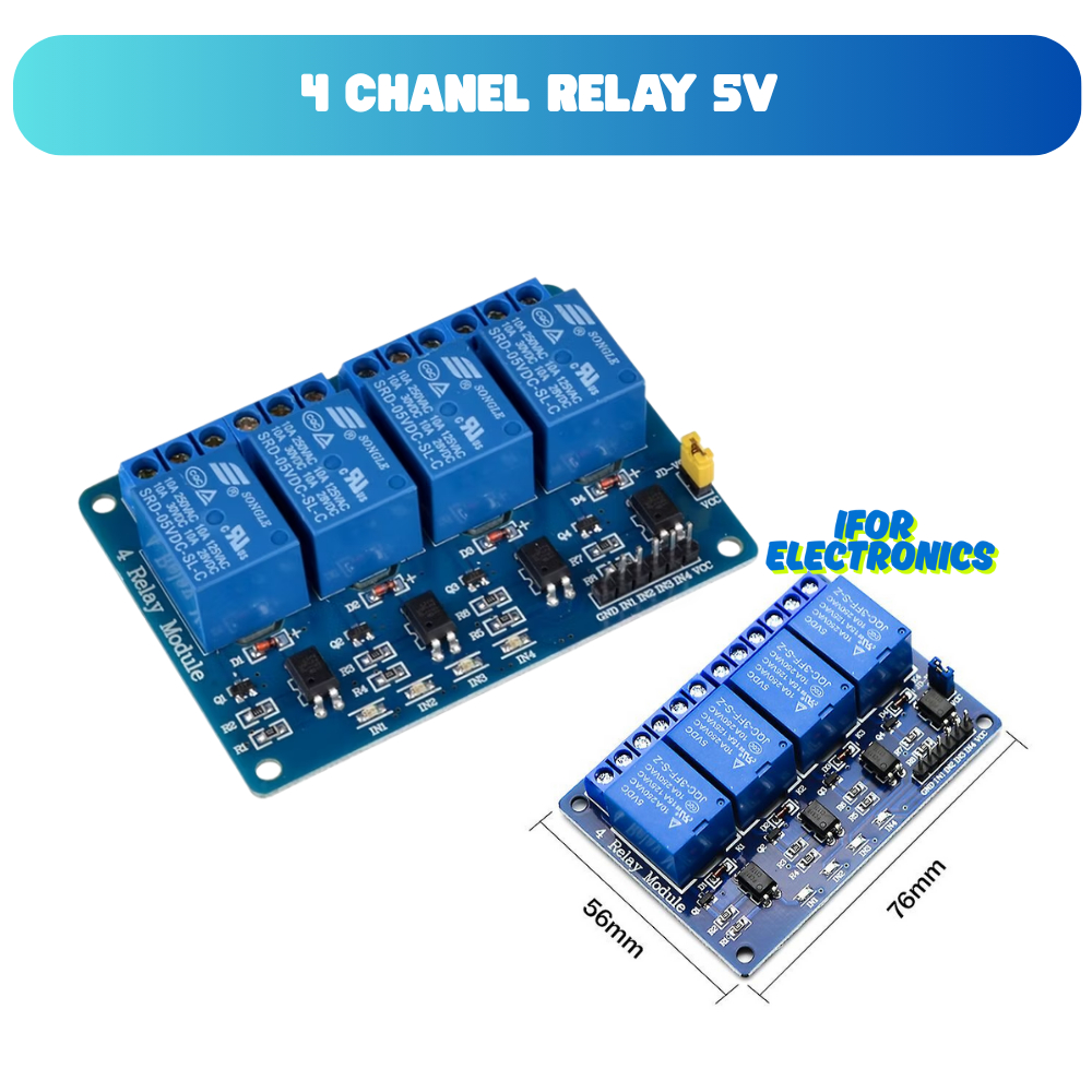 โมดูล RELAY 4 CHANNEL 5V โวลต์ DC (250VAC / 30VDC 10A เอาต์พุต)
