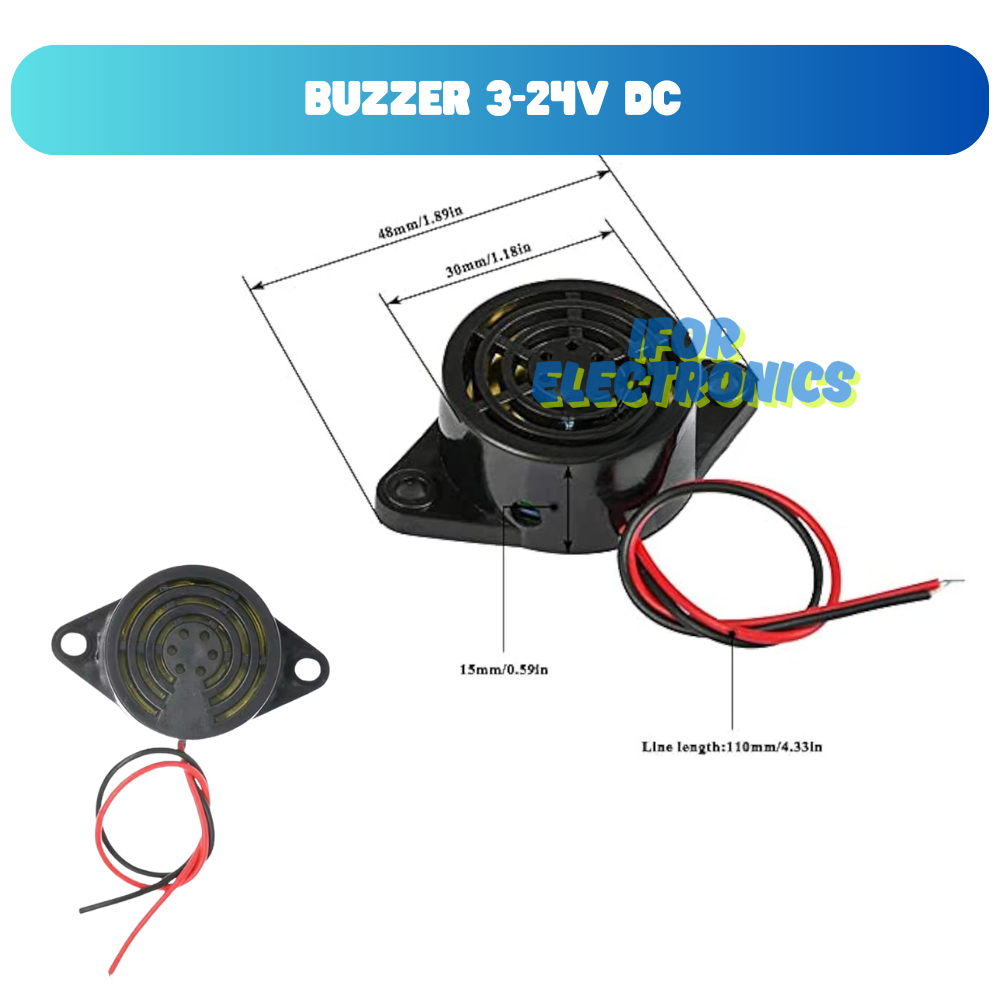 ACTIVE BUZZER PIEZOELECTRIC 3-24V DC SFM27 HIGH DESIBEL BUZZER